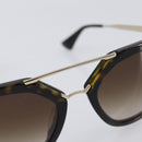 PRADA Sunglasses Plastic Black Gold Tone Auth BA15440-8