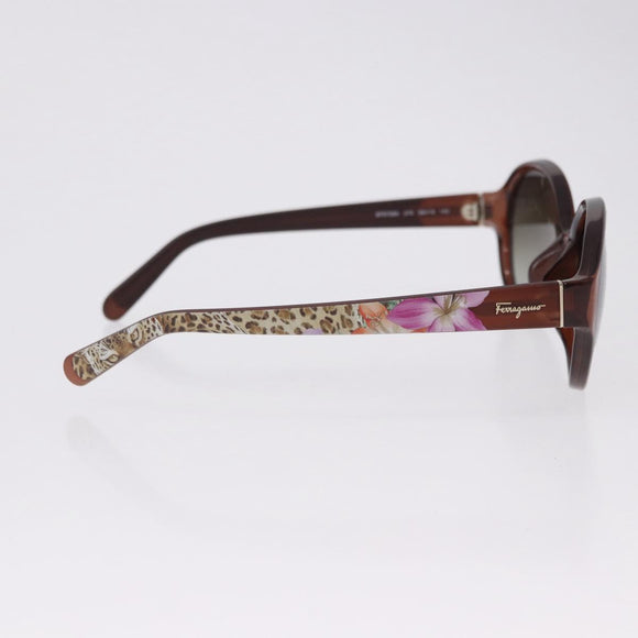Salvatore Ferragamo Sunglasses Plastic Brown Gold Tone Auth BA15441V