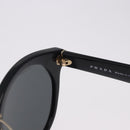 PRADA Sunglasses Plastic Black Gold Tone Auth BA15442-8