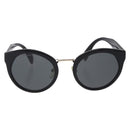 PRADA Sunglasses Plastic Black Gold Tone Auth BA15442-13