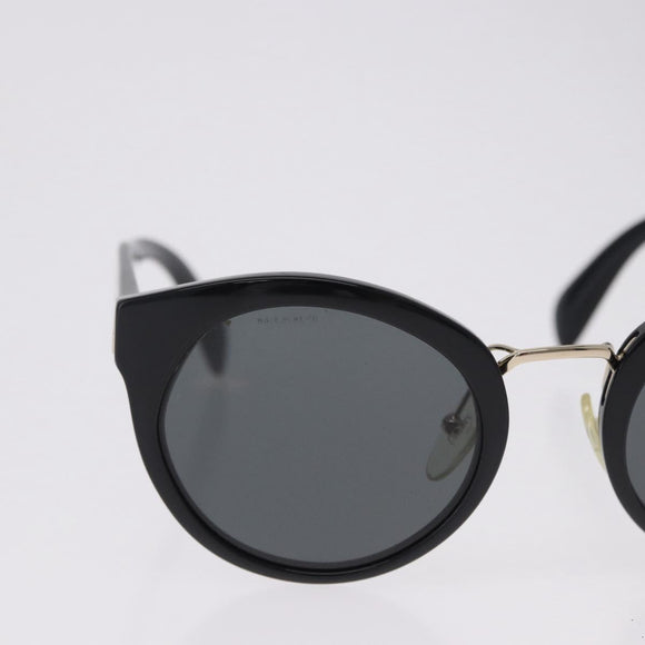 PRADA Sunglasses Plastic Black Gold Tone Auth BA15442