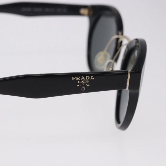 PRADA Sunglasses Plastic Black Gold Tone Auth BA15442