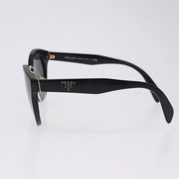 PRADA Sunglasses Plastic Black Gold Tone Auth BA15442