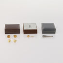 SAINT LAURENT dunhill Cuffs Tie Pin Metal 4 Set Gold Tone Silver Auth BA15443-20