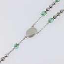 DOLCE&GABBANA Rosary Necklace Metal Silver Green Auth BA15444V-13