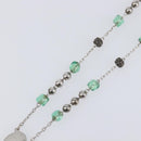 DOLCE&GABBANA Rosary Necklace Metal Silver Green Auth BA15444V-14