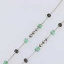 DOLCE&GABBANA Rosary Necklace Metal Silver Green Auth BA15444V-15