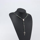 DOLCE&GABBANA Rosary Necklace Metal Silver Green Auth BA15444V-19