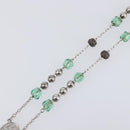 DOLCE&GABBANA Rosary Necklace Metal Silver Green Auth BA15444V-6
