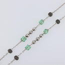 DOLCE&GABBANA Rosary Necklace Metal Silver Green Auth BA15444V-7