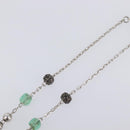 DOLCE&GABBANA Rosary Necklace Metal Silver Green Auth BA15444V-8
