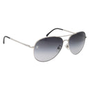 CHANEL Sunglasses Metal Silver Black CC Auth BA15445M-1