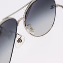 CHANEL Sunglasses Metal Silver Black CC Auth BA15445M-12