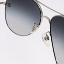 CHANEL Sunglasses Metal Silver Black CC Auth BA15445M-13