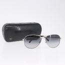 CHANEL Sunglasses Metal Silver Black CC Auth BA15445M-16