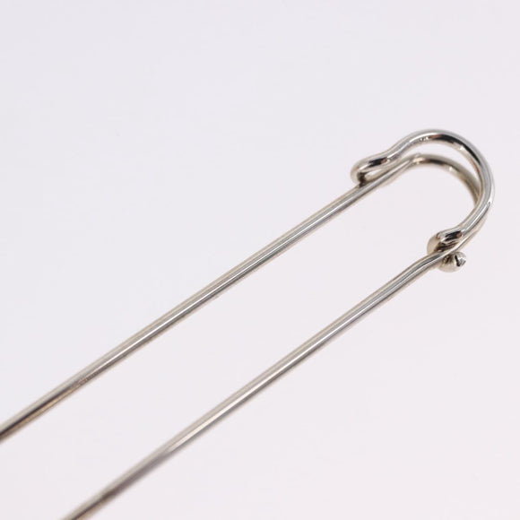 HERMES Serie Pin Brooch Metal Silver Auth BA15449V