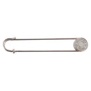 HERMES Serie Pin Brooch Metal Silver Auth BA15449V-7