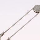 HERMES Serie Pin Brooch Metal Silver Auth BA15449V-9