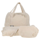 CHANEL COCO Mark Boston Bag Pile White Silver CC Auth BA1544AM-1