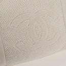 CHANEL COCO Mark Boston Bag Pile White Silver CC Auth BA1544AM-18