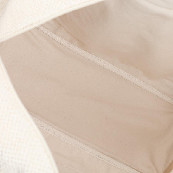 CHANEL COCO Mark Boston Bag Pile White Silver CC Auth BA1544AM