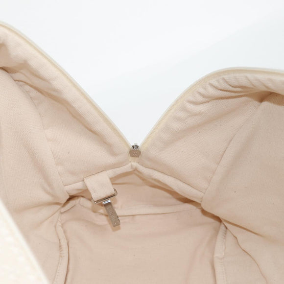 CHANEL COCO Mark Boston Bag Pile White Silver CC Auth BA1544AM