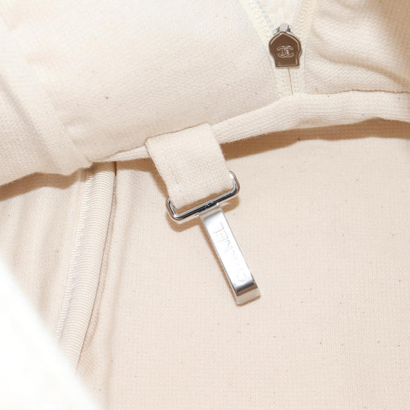 CHANEL COCO Mark Boston Bag Pile White Silver CC Auth BA1544AM