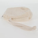 CHANEL COCO Mark Boston Bag Pile White Silver CC Auth BA1544AM-27