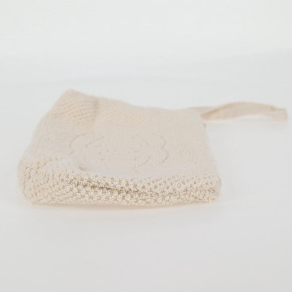 CHANEL COCO Mark Boston Bag Pile White Silver CC Auth BA1544AM