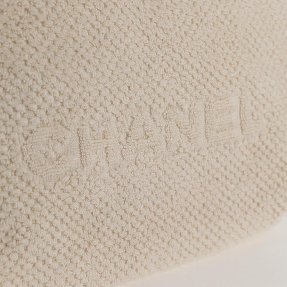CHANEL COCO Mark Boston Bag Pile White Silver CC Auth BA1544AM
