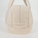 CHANEL COCO Mark Boston Bag Pile White Silver CC Auth BA1544AM-3