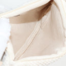 CHANEL COCO Mark Boston Bag Pile White Silver CC Auth BA1544AM-40