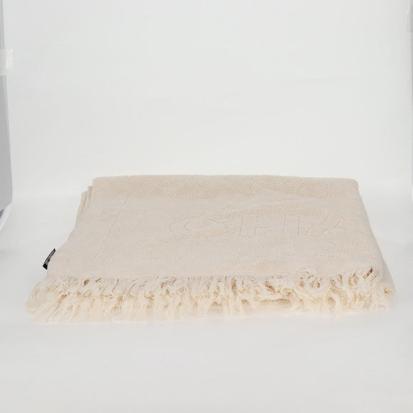 CHANEL COCO Mark Boston Bag Pile White Silver CC Auth BA1544AM