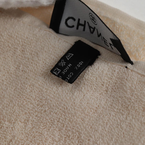 CHANEL COCO Mark Boston Bag Pile White Silver CC Auth BA1544AM