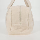 CHANEL COCO Mark Boston Bag Pile White Silver CC Auth BA1544AM-4