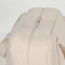 CHANEL COCO Mark Boston Bag Pile White Silver CC Auth BA1544AM-6