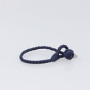 BOTTEGA VENETA INTRECCIATO Bracelet Leather Navy Silver Auth BA15456V-5