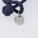 BOTTEGA VENETA INTRECCIATO Bracelet Leather Navy Silver Auth BA15456V-6