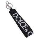 DOLCE&GABBANA Key Holder Strap Polyester Black Silver Auth BA15457A-1