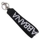 DOLCE&GABBANA Key Holder Strap Polyester Black Silver Auth BA15457A-3