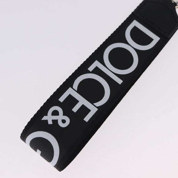 DOLCE&GABBANA Key Holder Strap Polyester Black Silver Auth BA15457A