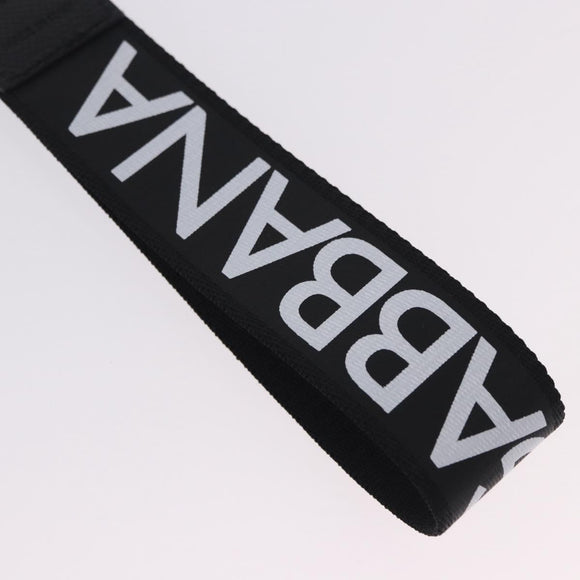 DOLCE&GABBANA Key Holder Strap Polyester Black Silver Auth BA15457A