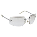 CHANEL Rimless Sunglasses Metal Silver CC Auth BA15458-1