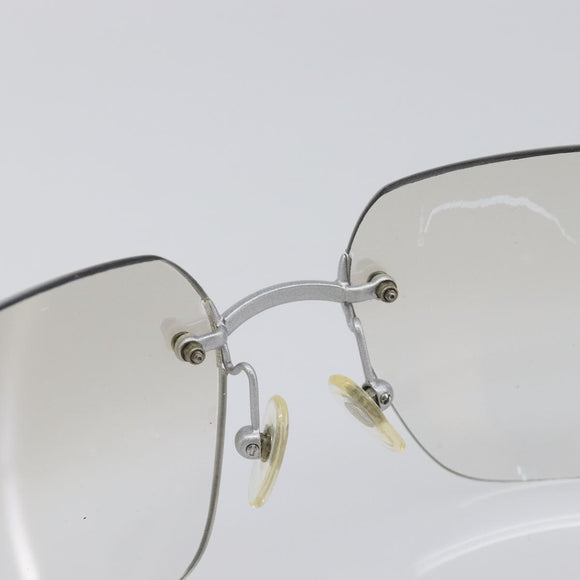 CHANEL Rimless Sunglasses Metal Silver CC Auth BA15458