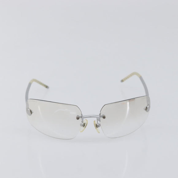 CHANEL Rimless Sunglasses Metal Silver CC Auth BA15458