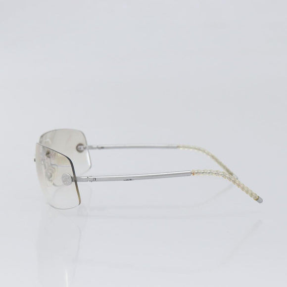 CHANEL Rimless Sunglasses Metal Silver CC Auth BA15458