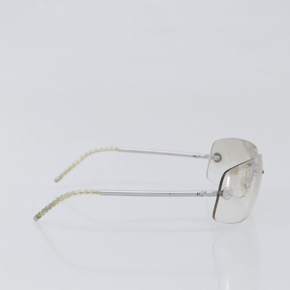 CHANEL Rimless Sunglasses Metal Silver CC Auth BA15458