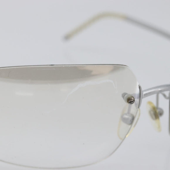 CHANEL Rimless Sunglasses Metal Silver CC Auth BA15458