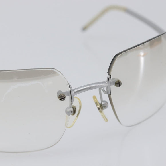 CHANEL Rimless Sunglasses Metal Silver CC Auth BA15458