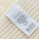 GUCCI Scarf Cashmere Ivory Gold Tone 773426 Auth BA15459V-15